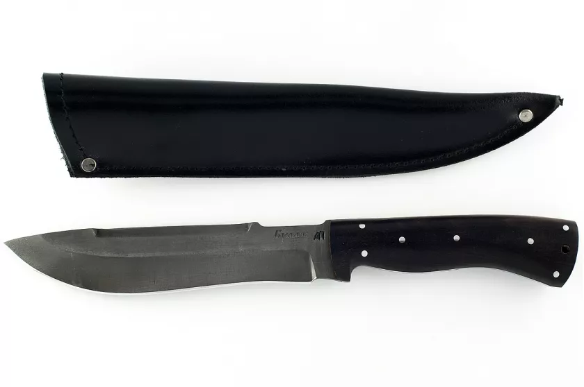 Нож Бизон-17 сталь литой булат граб цельнометаллический (взрезка)