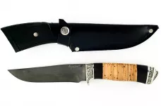 Нож Егерь-8 сталь литой булат граб и береста