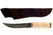 Нож Акула-8 сталь литой булат карельская берёза