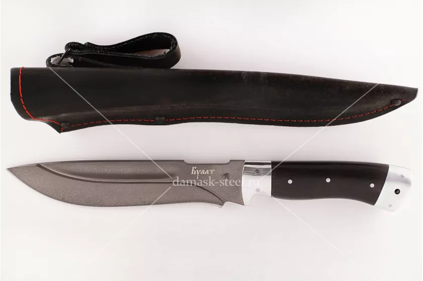 Нож Бизон-23 сталь литой булат граб цельнометаллический (долы)