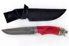 Нож Егерь-3 сталь литой булат карельская берёза (красный)