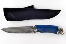 Нож Варан-2 сталь литой булат карельская берёза (синий)