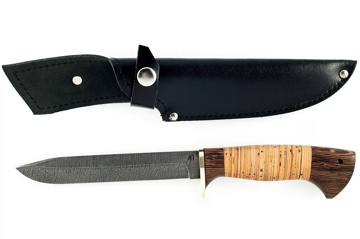 Нож НР-40 сталь дамаск рукоять венге и береста