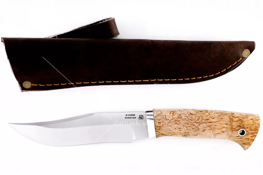 Нож Тайга(n) кованая сталь х12мф карельская берёза