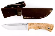 Нож Бобр(n) кованая сталь х12мф карельская берёза
