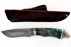 Нож Зубр(n)-3 кованая сталь XB-5 Алмазка карельска берёза (зелёный)